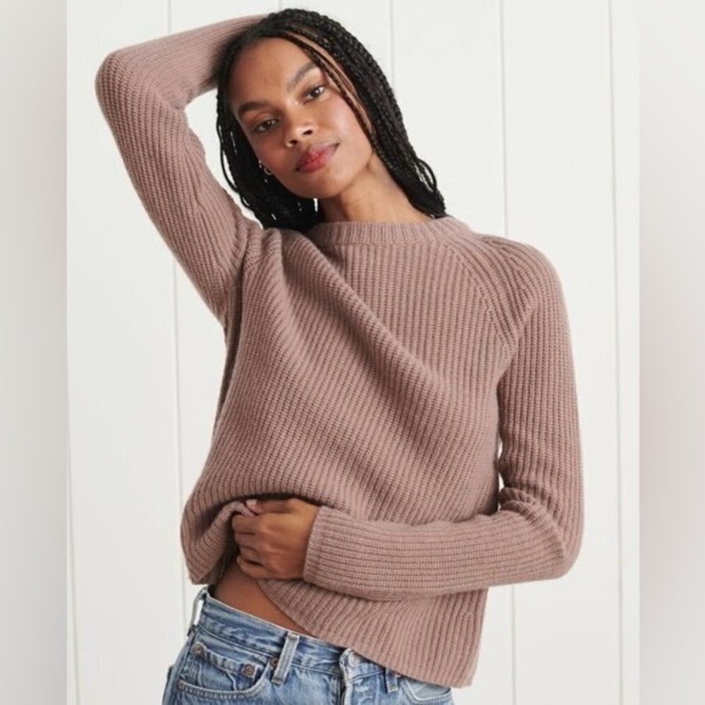 Jenni Kayne Cashmere Fisherman Sweater in Dusty Rose